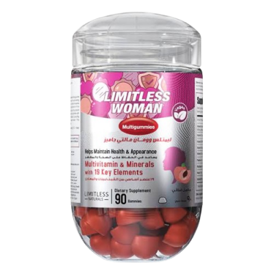 LIMITLESS WOMAN MULTIGUMMIES MULTIVITAMIN & MINERALS DIETARY SUPPLEMENT WITH 19 KEY ELEMENTS 90 GUMMIES